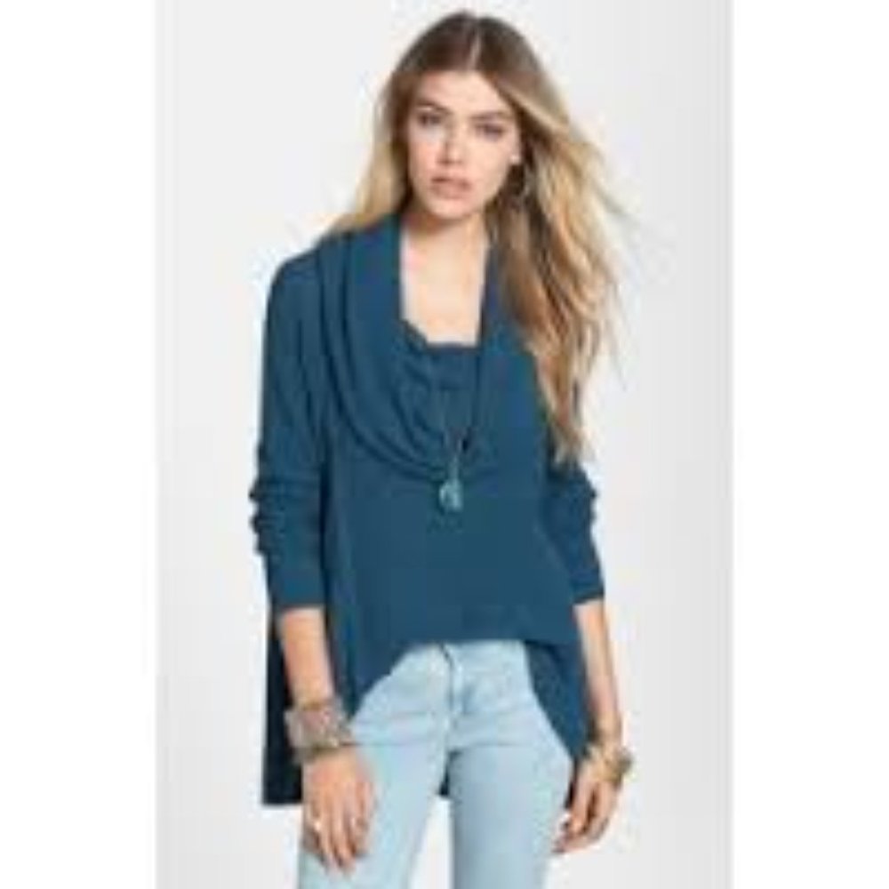 Free People 'Pebble' Cowl Neck Sweater peacock cowl neck